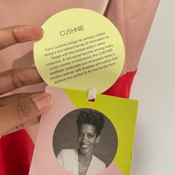 CUSHNIE Women's Combo Blush Cross Back Dress Size 0 - Picture 9 of 9